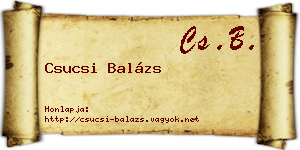 Csucsi Balázs névjegykártya